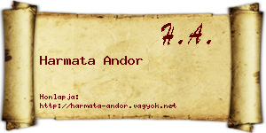Harmata Andor névjegykártya